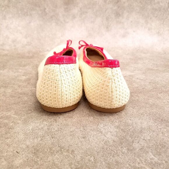 Nine West Womens Loredana Size 8.5 Tan Red Woven Slip On Ballet Flats - Picture 6 of 10